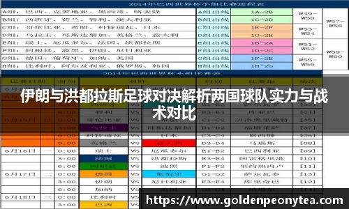 伊朗与洪都拉斯足球对决解析两国球队实力与战术对比